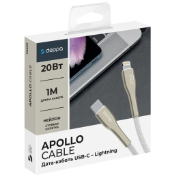 Кабель Deppa USB-C/Lightning 1m 72525 White