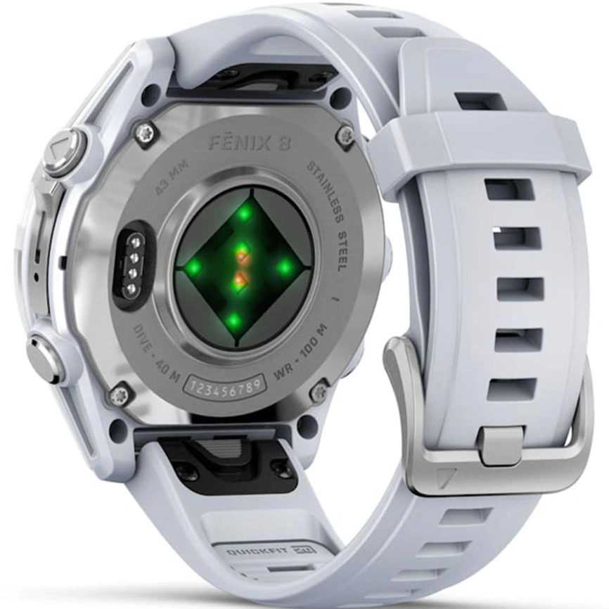 Смарт-часы Garmin Fenix 8 43mm Amoled (010-02903-00) Silver with Whitestone Silicone Band фото 5