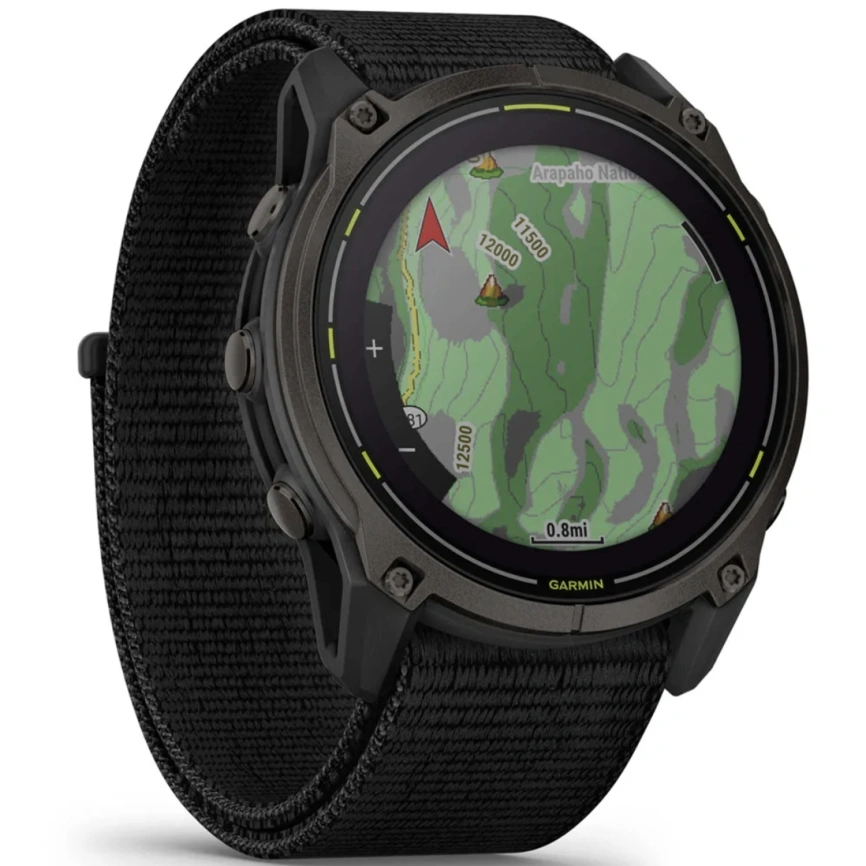 Смарт-часы Garmin Enduro 3 51mm (010-02751-01) Solar Sapphire Carbon Gray DLC Titanium/Black UltraFit Nylon Strap фото 2