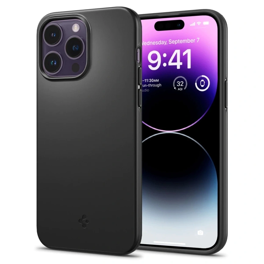 Чехол Spigen Thin Fit для iPhone 14 Pro (ACS04780) Black фото 1