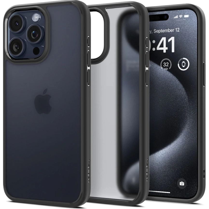 Чехол Spigen Ultra Hyibrid для iPhone 15 Pro (ACS06709) Frost Black фото 2